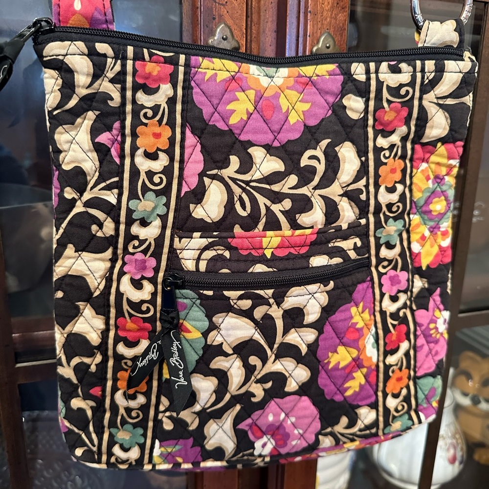 VERA BRADLEY CROSSBODY Purse Hipster Bag 11"W x 11"H x 2"D "Suzani" Retired